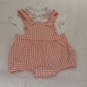 Polo Ralph Lauren Pink Gingham Baby Romper Set